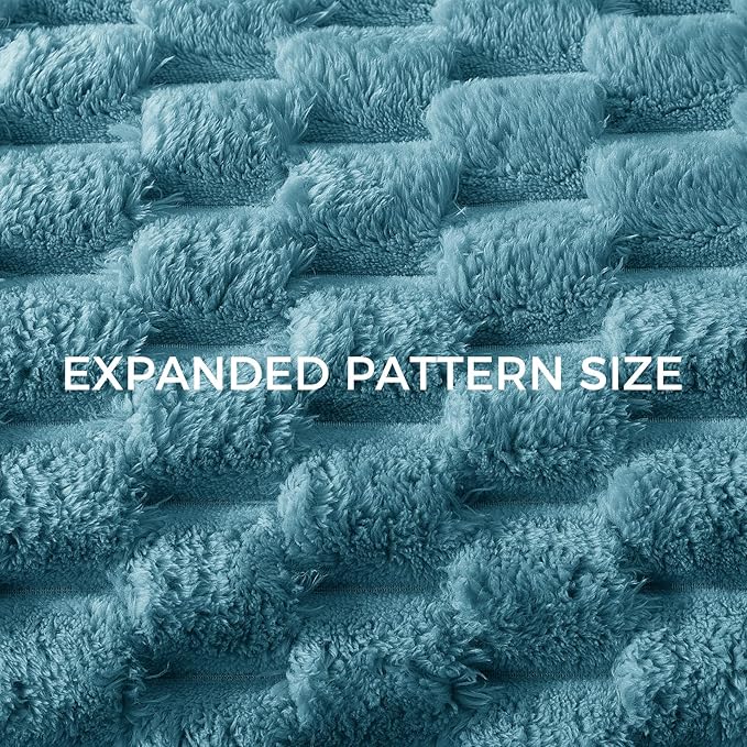 Whale Flotilla Throw Blanket for Couch with Jacquard Pattern, Fuzzy Soft Cozy Exquisite Blankets for All Season, Warm and Fluffy, 50x60 Inch, Slate Blue