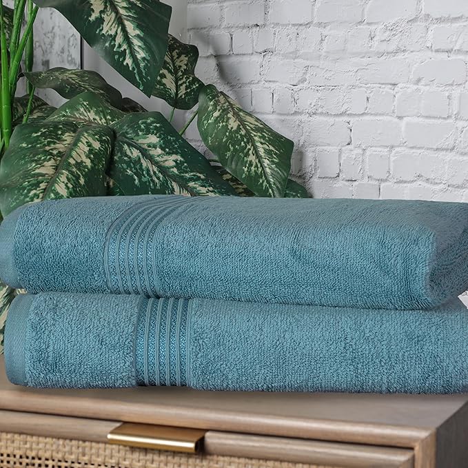 Superior Egyptian Cotton 2-Piece Bath Sheet Towel Set, Oversized Body Towels For Adults And Kids, Large Towel For Bath, Shower, Guest Bathroom, Spa, Gym, Resort, Essentials, Airbnb, Sapphire