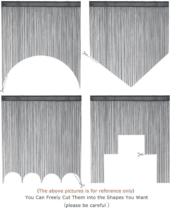 Doorway String Curtain Door Curtains,Boho Hippie Hanging Patio Tassels Screen Room Decor Bedroom Wall Window Closet Kitchen Living Room Fringe Divider Panel Laundry Room(39×79in/100×200cm, Grey)