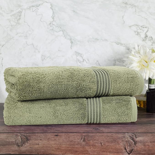 Superior Egyptian Cotton Bath Sheet Set, Oversized Towels for Home Bathroom, Master, Guest Bath, Decor Essentials, Quick Dry, Absorbent, Large Body Towel, Spa, Hotel, Resort, Set of 2, Forest Green