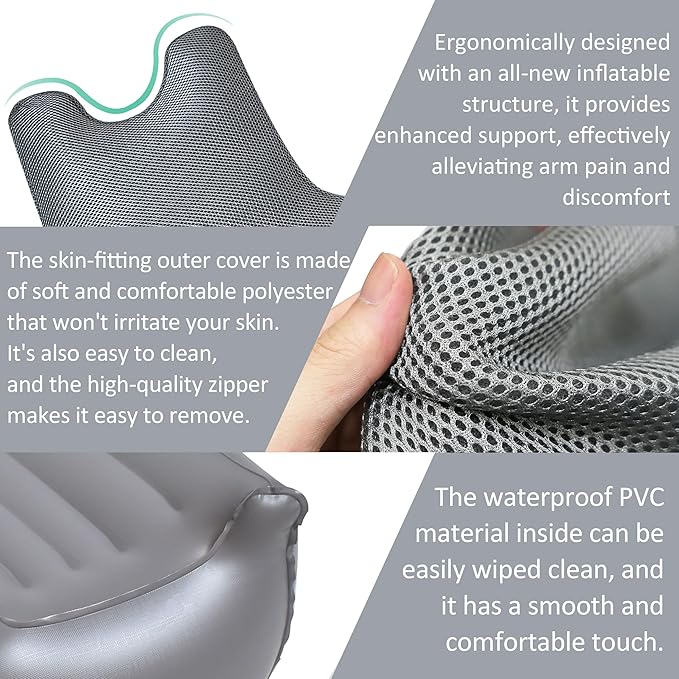 Post Shoulder Surgery Pillow, Inflatable Shoulder Pillow for Shoulder Pain, Arm Pillows for Adults After Surgery, Side Sleeper Pillow for Neck and Shoulder Pain Relief,Support Pillow for Rotator Cuff