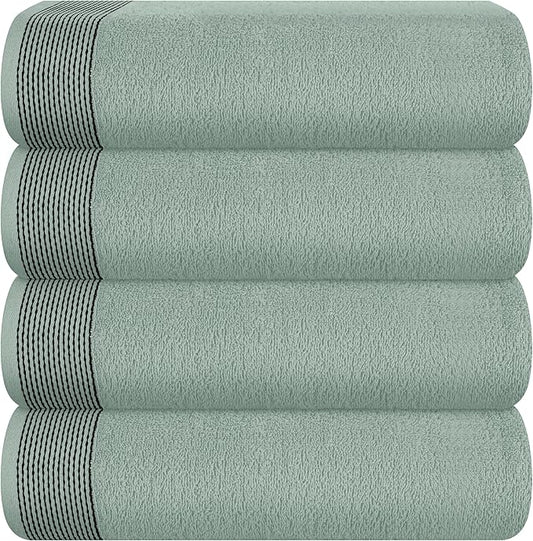 Belizzi Home Ultra Soft 4 Pack Oversized Bath Towel Set 27x54 inches, 100% Cotton Bath Towels, Highly Absorbant Compact Quickdry & Lightweight Towel, Ideal for Gym Travel Camp Pool - Jade