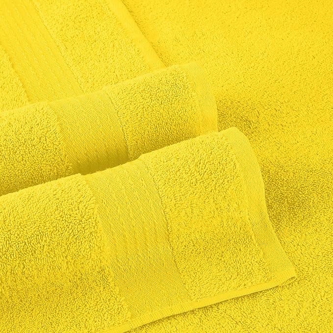 Elegant Comfort Premium Turkish Cotton 2 Pack Bath Towel Set - 27 x 54 inch, Luxurious Hotel Spa Quality 100% Turkish Cotton 2PC Bath Towel Set - Highly Absorbent - Soft Bathroom Towels, Yellow