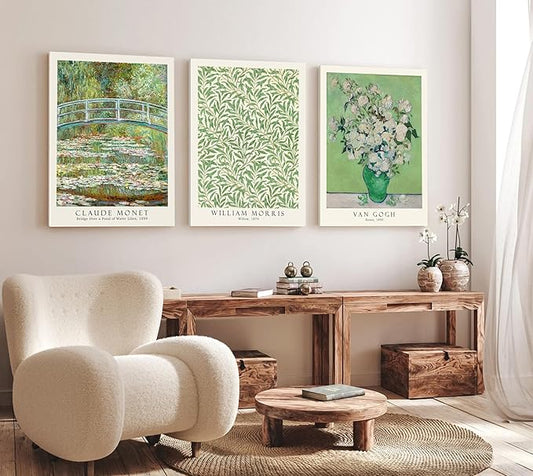 Induslyfe Large Framed Grass Wall Art Canvas Decor Set of 3, Matisse Wall Art Framed Prints Posters Mid Century Modern Art, Aesthetic Floral Botanical wall art for bedroom, living room, bathroom 18x24