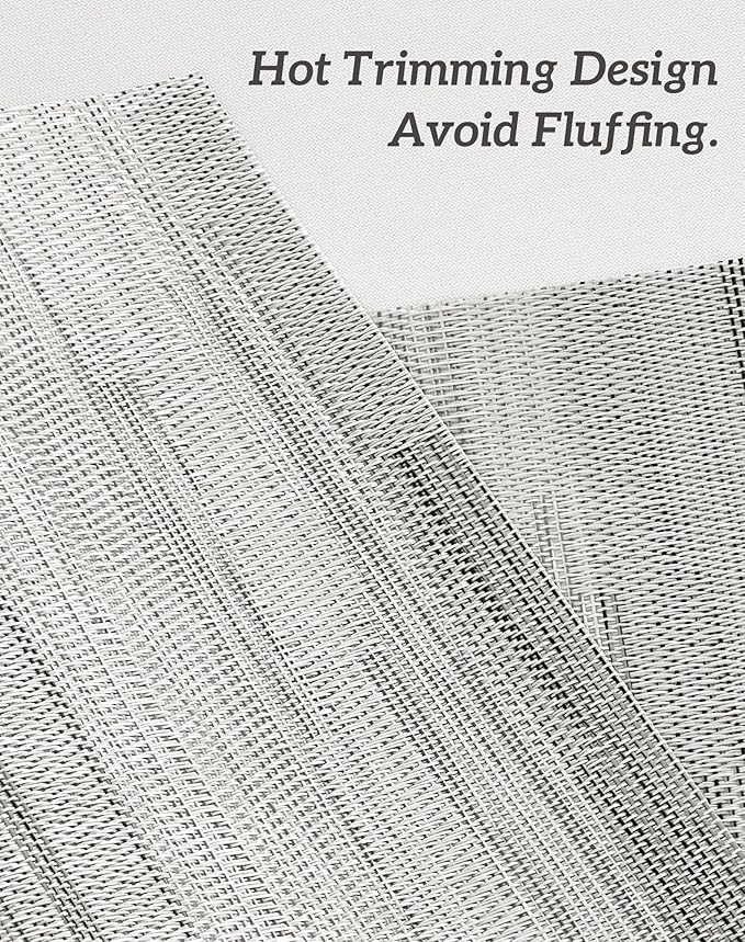 Leetaltree Lightsteel Black Placemats Set of 12 - Heat Resistant Non-Slip Place mats for Dining Table, Washable Durable PVC Vinyl Woven Table Mats (Lightsteel Black, 12)