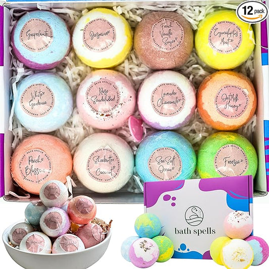 Luxury Bath Bomb Gift Set, Organic Bath Bombs for Women Relaxing, Moisturizing Shea Butter & Pure Essential Oils Bubble Bath, Bathbombs for Men, Gifts for Her