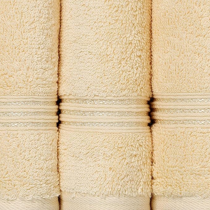 Superior Egyptian Cotton 12-Piece Towel Set, Assorted Towels for Home Bathroom, Guest Bath Decor Essentials, Includes 4 Bath, 4 Hand, 4 Face Towels/Washcloths, Quick Dry, Absorbent - Canary
