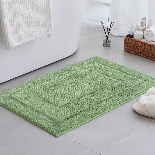 GRANNY SAYS Sage Green Bathroom Rugs Non Slip, 20" x 32", Bathroom Rugs Washable，Bath Rug for Shower Room，Bath Mats for Floor, Microfiber Bath Mat for Tub, Absorbent Shower Rug