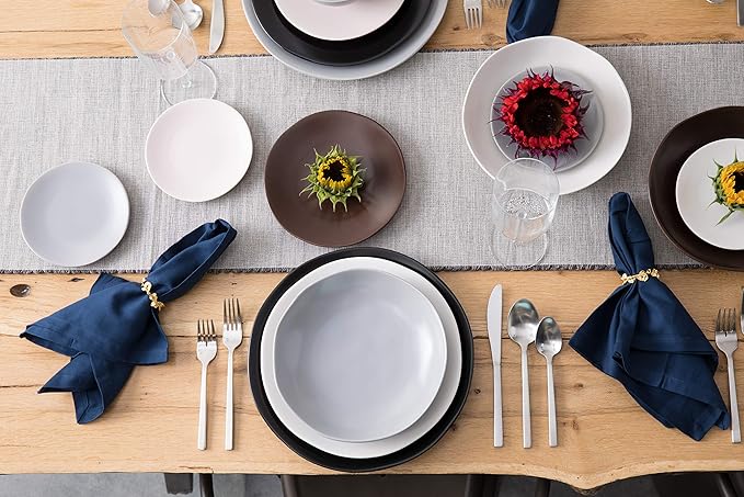 Fortessa Vitraluxe Dinnerware Heirloom Matte Finish Salad Plate 8-Inch, Smoke, Set of 4