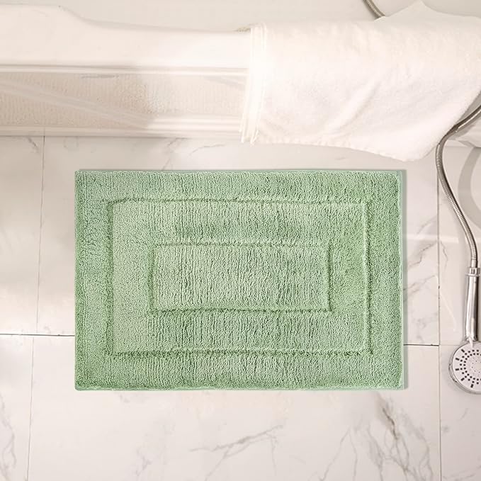 GRANNY SAYS Sage Green Bathroom Rugs Non Slip, 20" x 32", Bathroom Rugs Washable，Bath Rug for Shower Room，Bath Mats for Floor, Microfiber Bath Mat for Tub, Absorbent Shower Rug