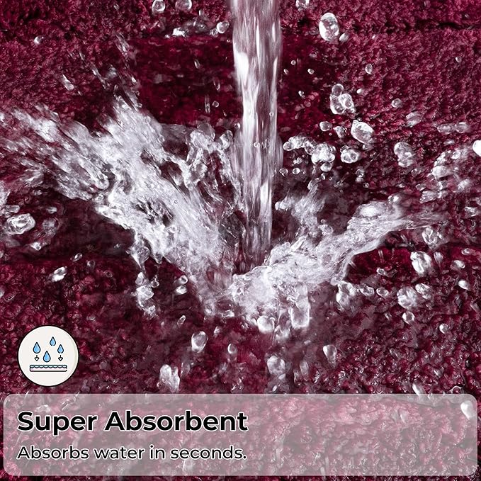 GRANNY SAYS Bathroom Rugs Non Slip, 20" x 32", Bath Rugs for Bathroom Washable, Bath Mats for Floor, Microfiber Bath Mat for Tub, Absorbent Bath Rugs for Bath, Strawberry Red