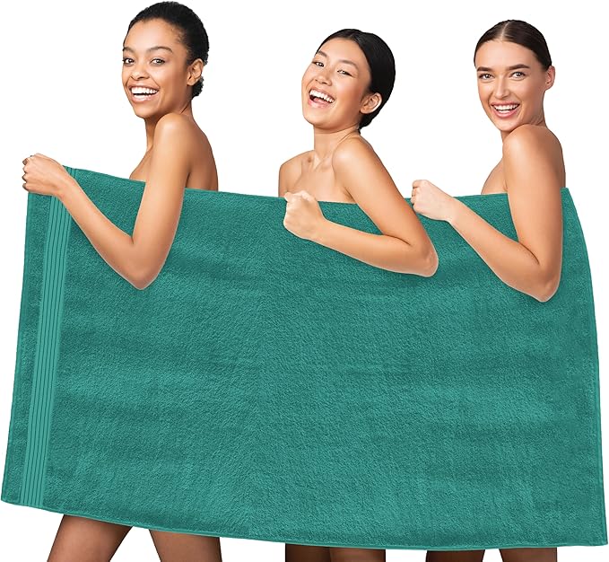 Elegant Comfort Premium Turkish Cotton 1 Piece Jumbo Bath Towel - 35 x 70 inch, Luxurious Hotel Spa Quality 100% Turkish Cotton Large Bath Towel - Highly Absorbent - Soft Bathroom Towel, Turquoise