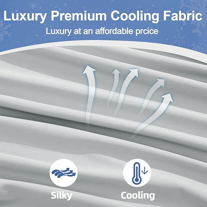 Cooling Pregnancy Pillow Cover (ONLY Pillowcase), Q-Max 0.4 U Shaped Luxurious Smooth Maternity Pillow Cover with Hidden Zip, Cool Large Pillow Protector for Side Hot Sleeper, Grey, 58x32 in