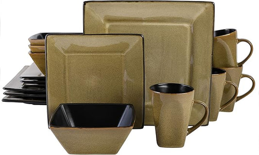 Gibson Elite Kiesling 16 Piece Dinnerware Set, Taupe