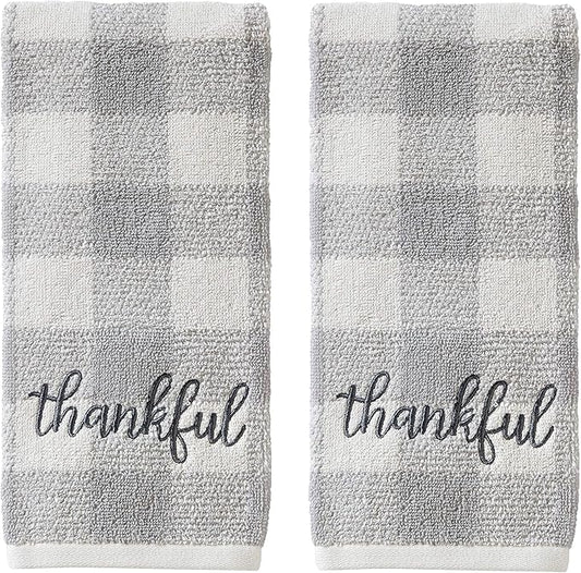 SKL Home by Saturday Knight Ltd. Thankful Plaid Hand Towel (2-Pack), Gray