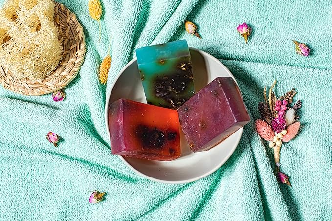 SABUN CO. Rose Oil Soap - Enriched with Rose Essential Oil & Rose Petals - 100% Handcrafted, pH Balanced, Moisturizing Natural Glycerin Soap - GREAT For Sensitive Skin & Facial Care [4.23 oz - 120 gr]