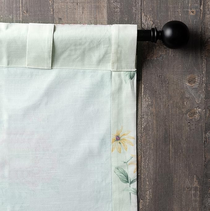 Maison d' Hermine Curtains for Living Room 100% Cotton 124 inch Length One Panel Light Filtering Curtains for Bedroom Windows with Rod and Loop Pockets Drapes (Swyncombe Multicolor, 50" W x 124" L)