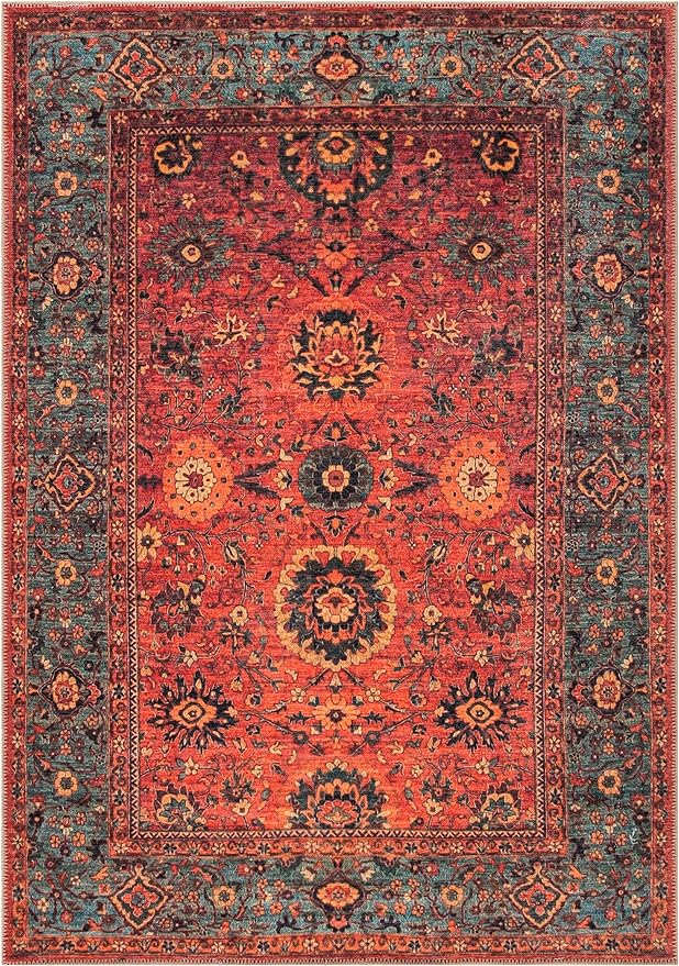 Keen Home Design 3x5 Rug - Machine Washable Entry Rug with Non-Slip Backing, Ideal for Enteryway, Kitchen, Bathroom, Laundry Room - Vintage, Easy Clean, Durable, Low Pile Rug - (3' x 5')