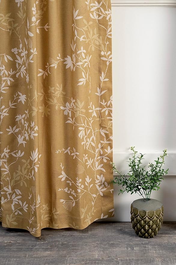 Maison d' Hermine Curtains for Living Room 100% Cotton 96 inch Length Two Panels Light Filtering Curtains for Bedroom Windows with Rod and Loop Pockets Drapes (Louxor Dark Beige, 50" W x 96" L)