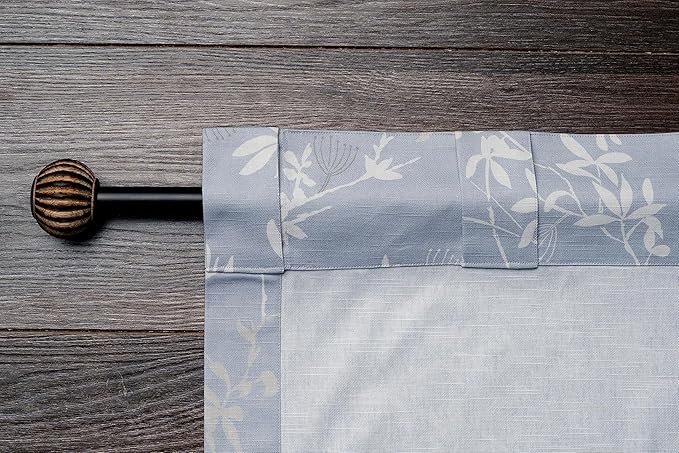 Maison d' Hermine Curtains for Living Room 100% Cotton 84 inch Length One Panel Light Filtering Curtains for Bedroom Windows with Rod and Loop Pockets Drapes (Louxor Blue, 50" W x 84" L)