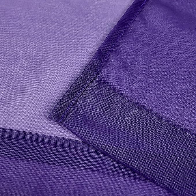 DONREN 2 Panels Solid Color Dark Purple Sheer Curtains Elegant Rod Pocket Window Voile Panels Drapes for Bedroom Living Room (52X84 Inches)