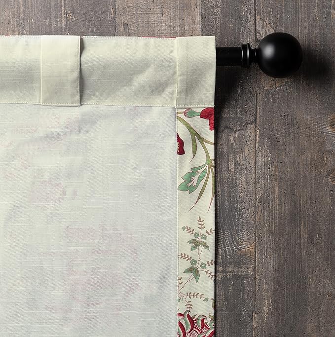 Maison d' Hermine Curtains for Living Room 100% Cotton 124 inch Length One Panel Light Filtering Curtains for Bedroom Windows with Rod and Loop Pockets Drapes (Givenchy, 50" W x 124" L)