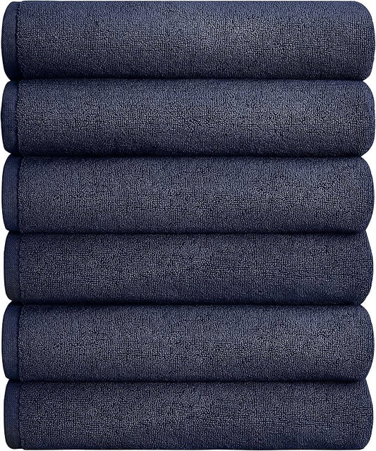 Pleasant Home 6 Pack Hand Towels Set – 16” x 28” | 100% Cotton | 500 GSM | Professional Bath Towels Use for Hotels, Hospitality, Spas, Salons | Lightweight & Durable | Bath Towels Set | Navy